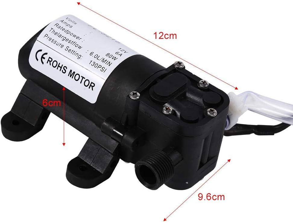Wasserpumpe,12V Mini Wasserpumpe Tragbarer selbstansaugender Hochdruckreiniger Reiniger Wasserpumpe