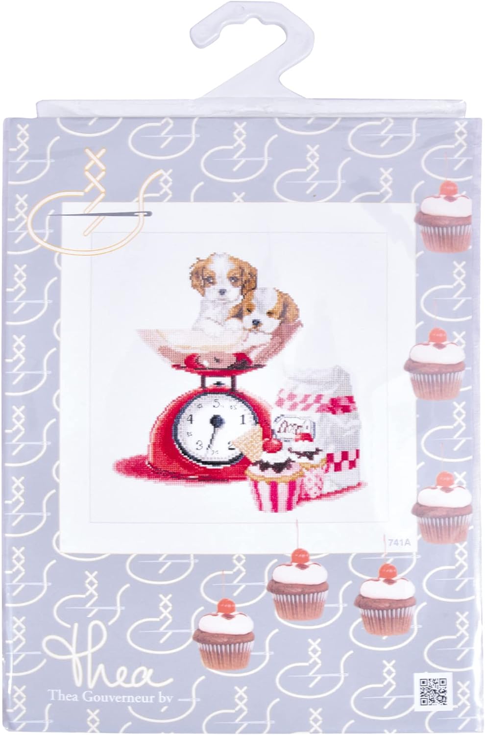 Thea Gouverneur - Kreuzstich-Set - Welpe backn - Aida - 16 Count - Für Erwachsene - 741A, Welpe back