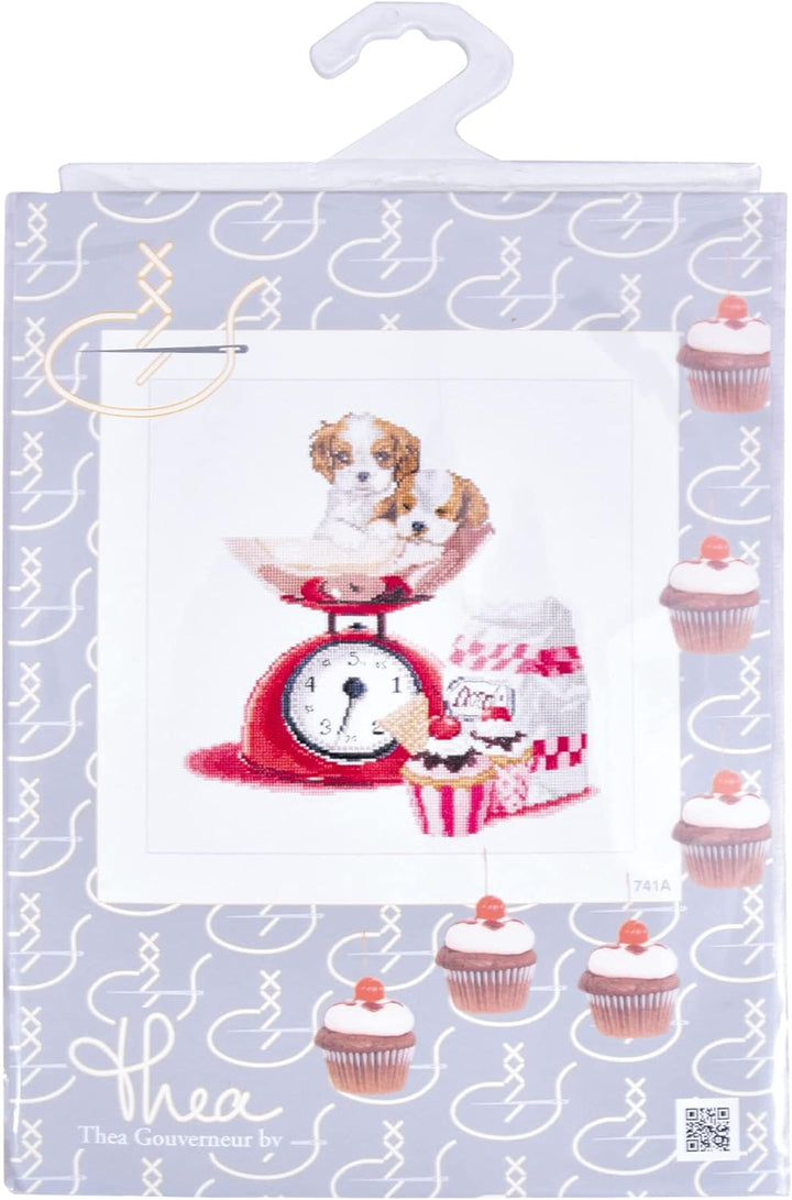 Thea Gouverneur - Kreuzstich-Set - Welpe backn - Aida - 16 Count - Für Erwachsene - 741A, Welpe back