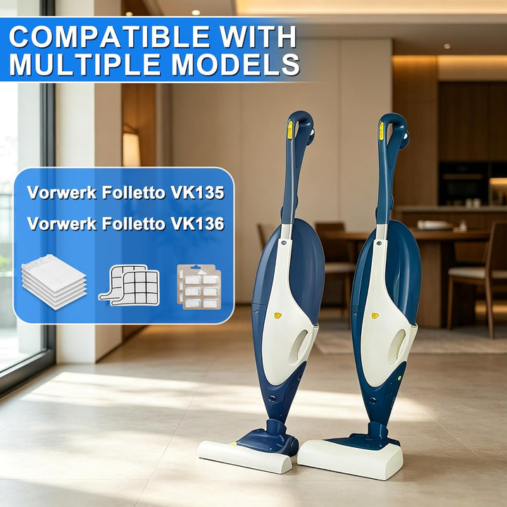 14 Stück Staubsaugerbeutel passend für Vorwerk Kobold VK135 VK136, Auslaufsichere Ersatzbeutel Zubeh