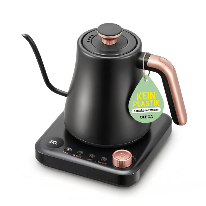 OLEGA wasserkocher schwanenhals: 1200W wasserkocher mit temperatureinstellung, 0.8L Edelstahl schwan