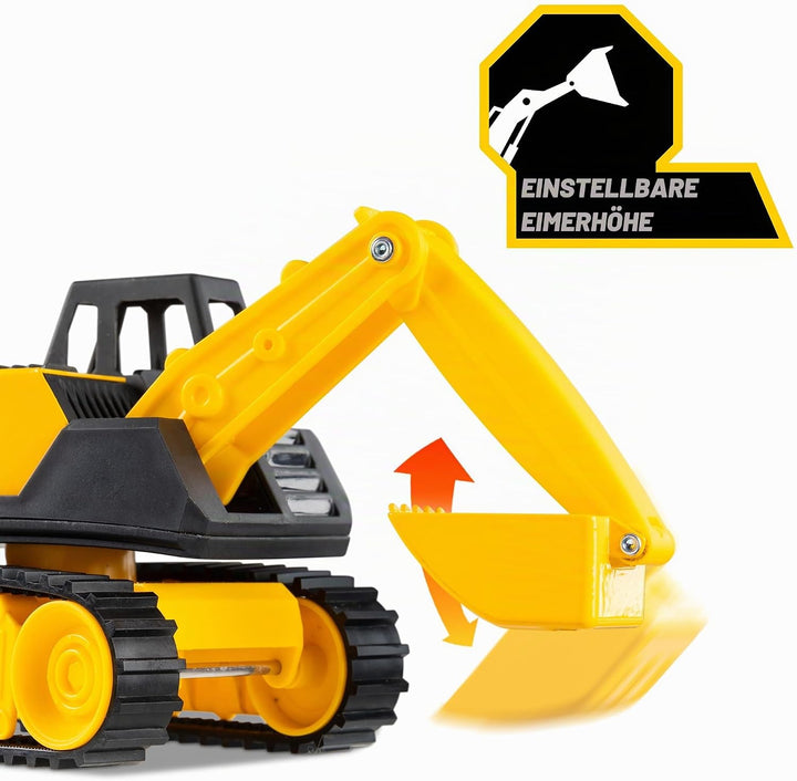Tonka Basic Fun Mini Steel Classics Bagger – Stahlkonstruktion, beweglicher Greifkorb, Reiten Raupen