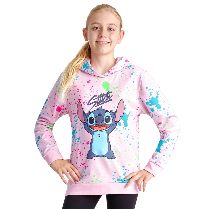 Disney Stitch Hoodie for Girls Teens, Warm Hooded Sweatshirt Soft Fashion Jumper Casual Activewear L