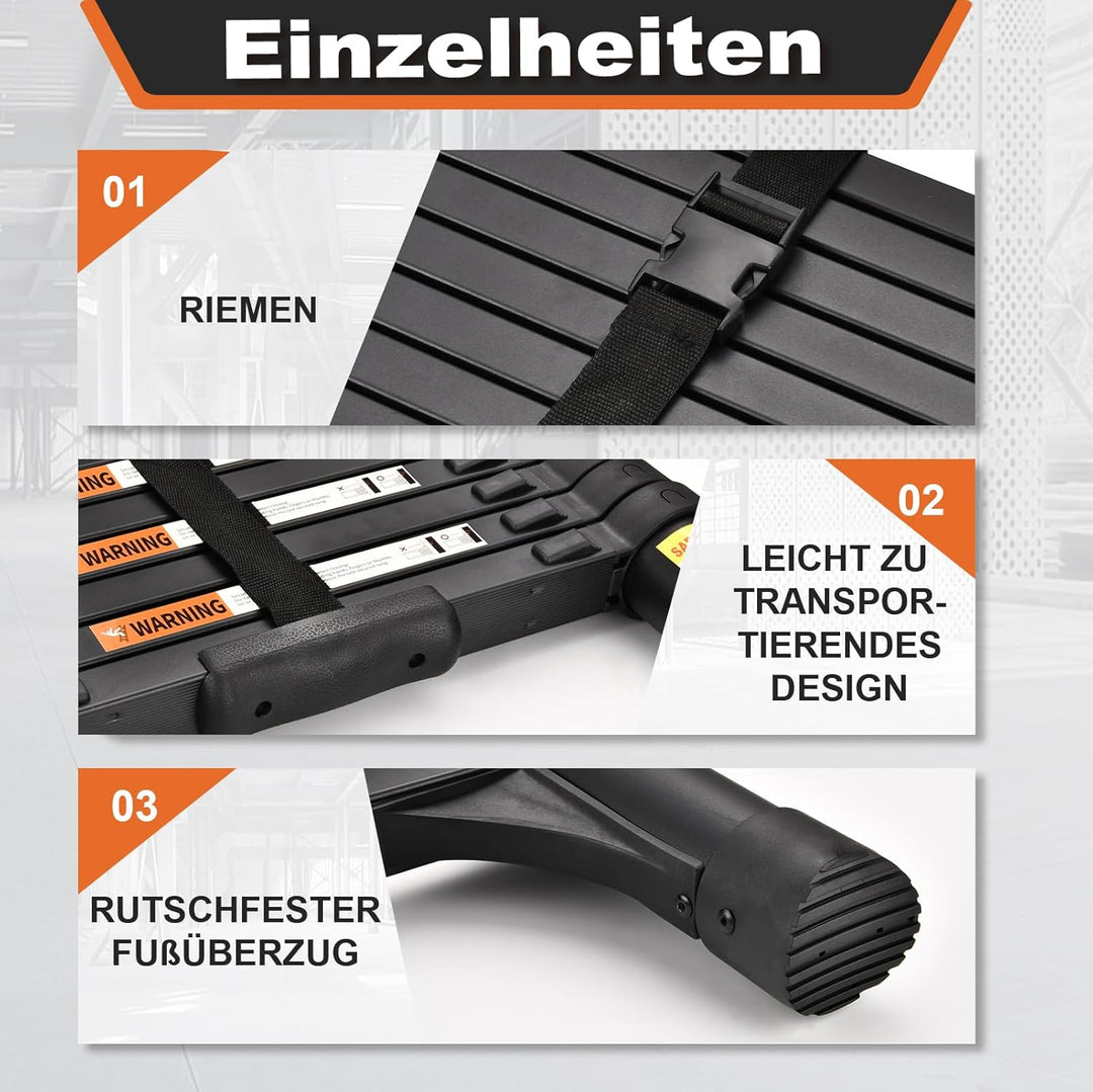 HBTower 3,8m Teleskopleiter Aluminium mit Haken, Leichte Ausziehleiter, Leiter Ausziehbar, klappbare
