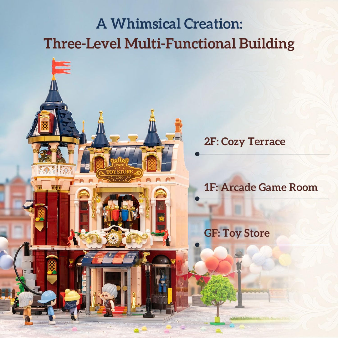 PANTASY Spielzeugladen Baukasten für Erwachsene, Europäisches Schloss im Modular Street Scene Design