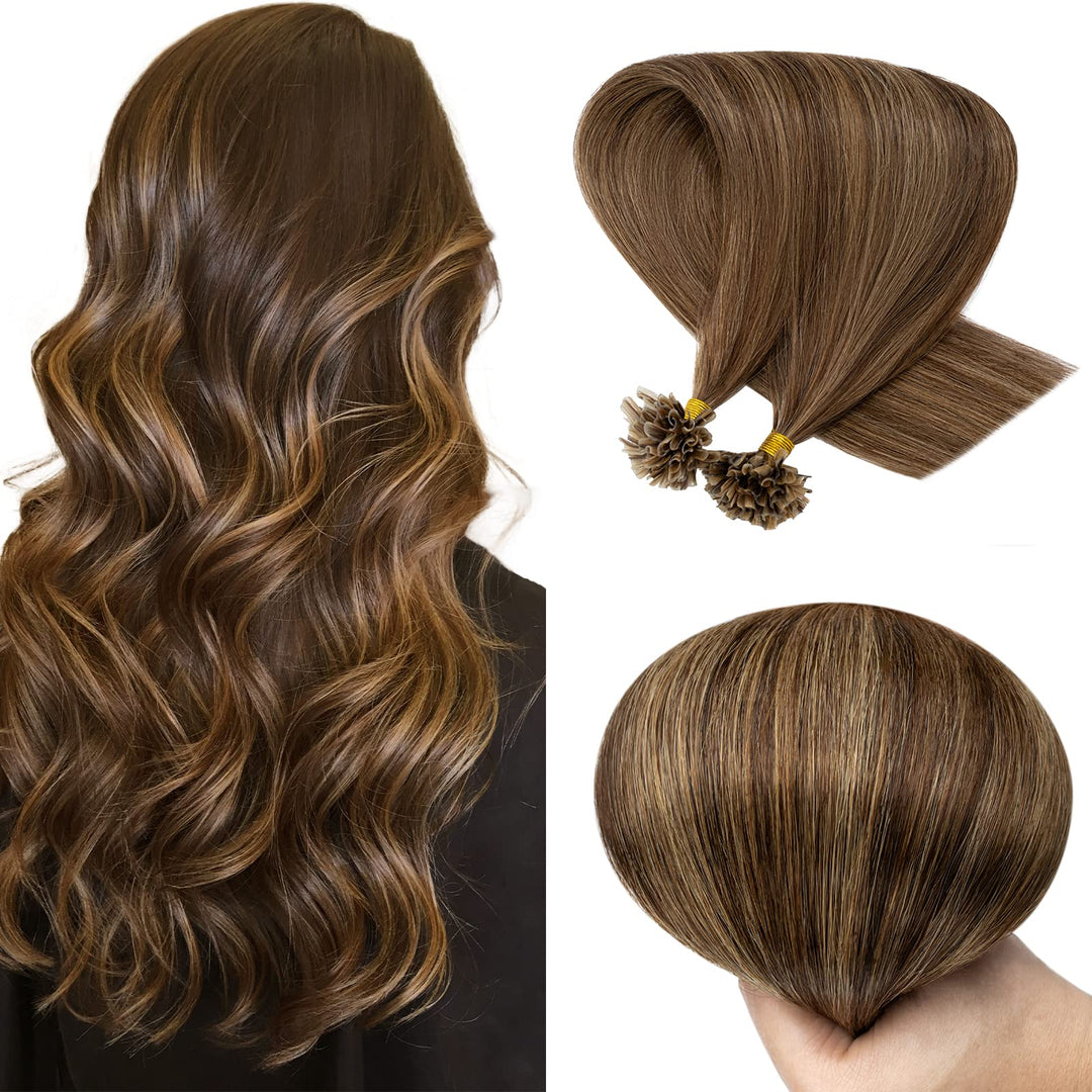 SEGO Extensions Haare Bondings Echthaar Bonded U Tips Remy Haarverlängerung Keratin Glue 200 Strähne