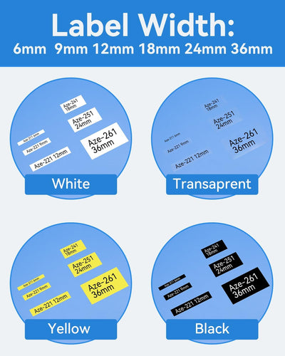 Upwinning Tze-261 Tze261 36mm Kompatile mit Brother P touch bänder 36mm, Ersatz für Tze 36mm für Bro