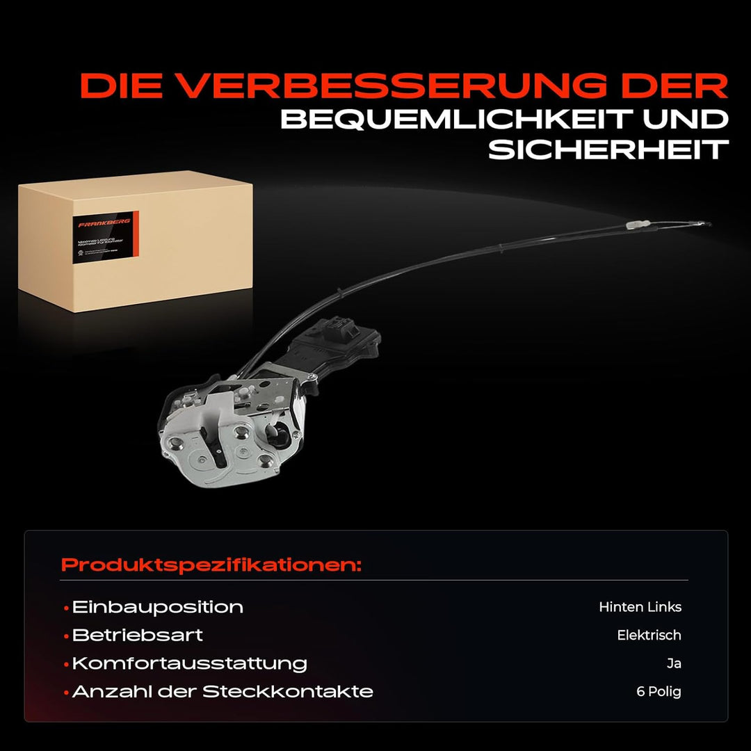 Frankberg Türschloss Stellmotor Hinten Links 6-Polig Kompatibel mit 6 Hatchback G.G Alle Motoren 200