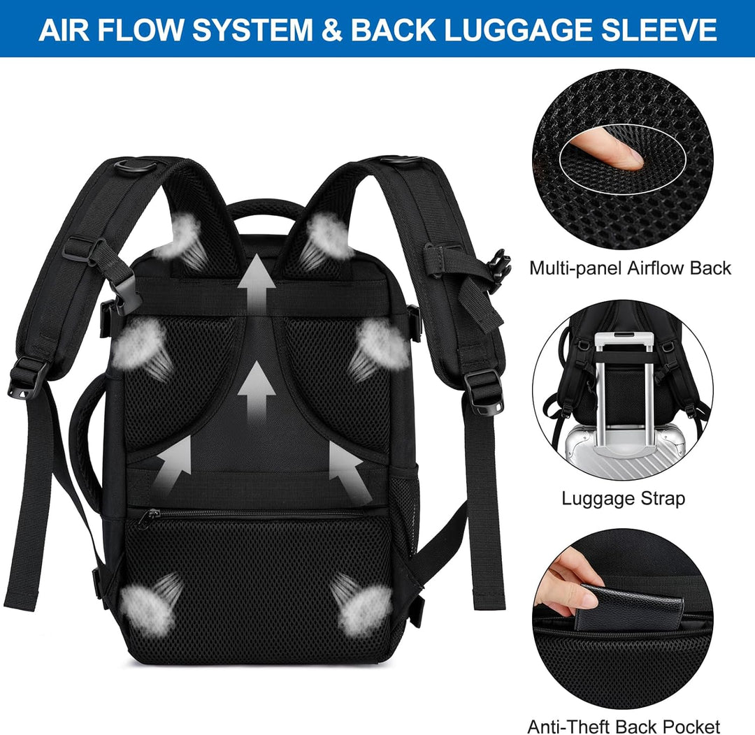 Handgepäck Rucksack 40x20x25 für Ryanair Klein Reiserucksack für Flugzeug Unter Sitzplatz Tasche Lap
