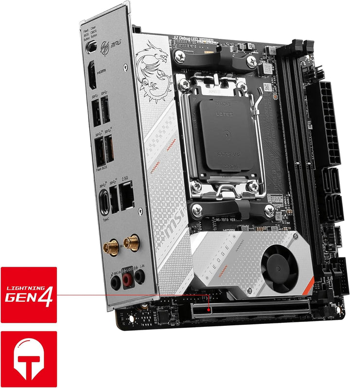 MSI MPG B650I Edge WiFi Mainboard, Mini-ITX - Unterstützt AMD Ryzen 7000 Serie Prozessoren, AM5-8 Ph
