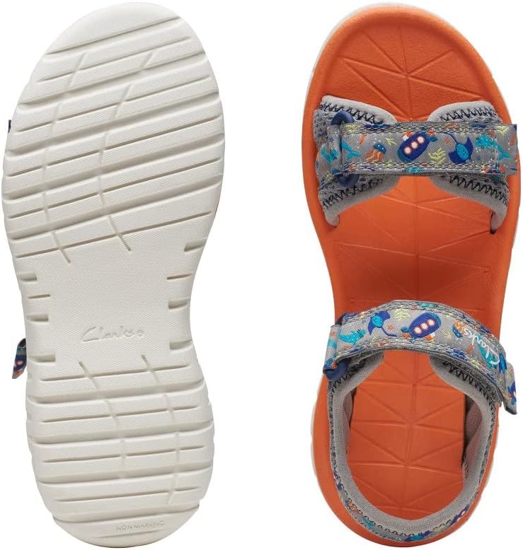 Clarks Mädchen Surfing Tide K Sandal 29.5 EU Grau, 29.5 EU Grau