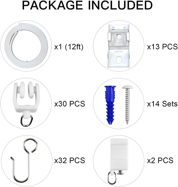 KXLife Flexible Vorhang-Deckenschiene, gebogene Deckenschiene für Vorhänge, Krankenhausvorhangschien