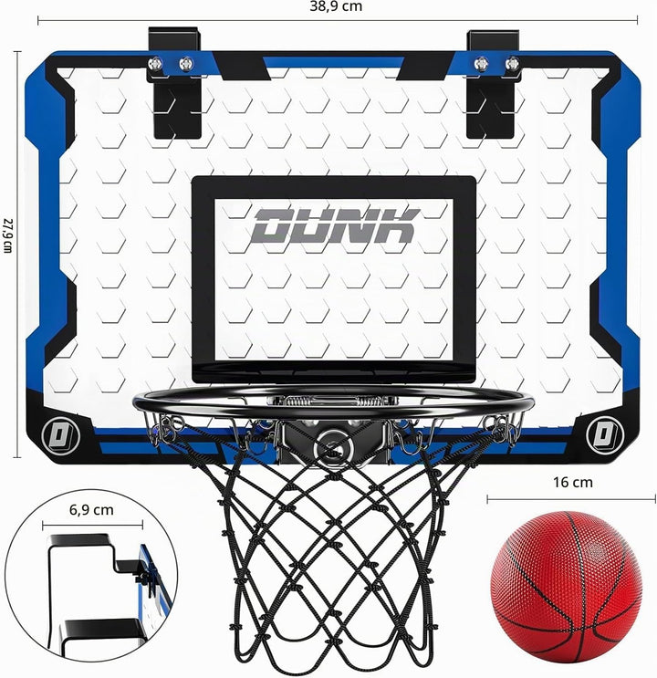 TEMI Basketballkorb Indoor, Mini-Basketballkorb mit 4 Bällen, über die Tür Basketballkorb für Kinder