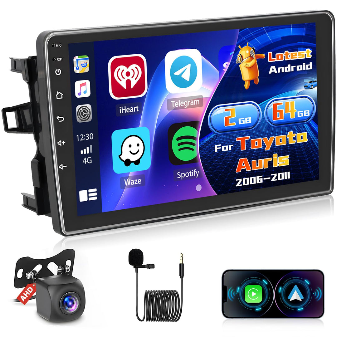 Radio für Toyota Auris 2006-2011 Android 15 2+64G mit Wireless CarPlay Android Auto, 10,1 Zoll Bilds