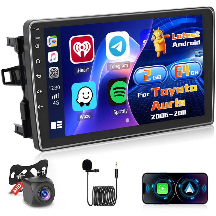 Radio für Toyota Auris 2006-2011 Android 15 2+64G mit Wireless CarPlay Android Auto, 10,1 Zoll Bilds