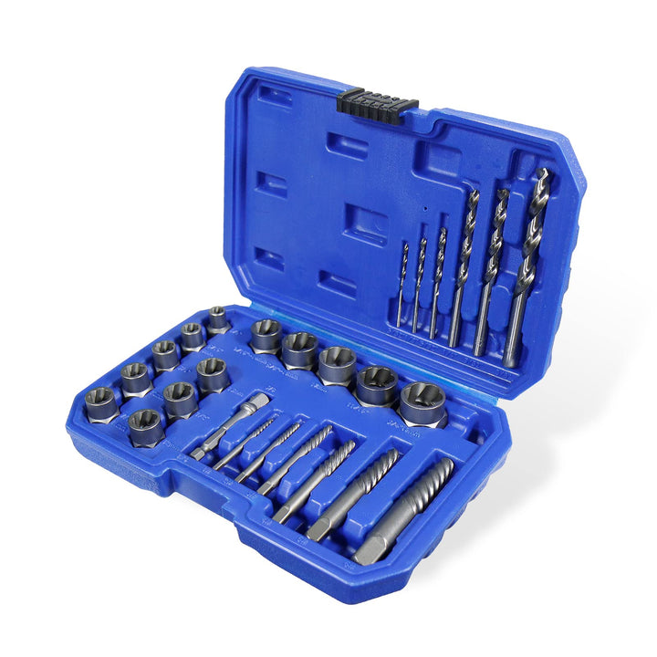 CCLIFE Schraubenausdreher Set 26tlg 3/8" CR-MO Turbonüsse 8-19mm | Linksausdreher Stecknüsse zum Ent