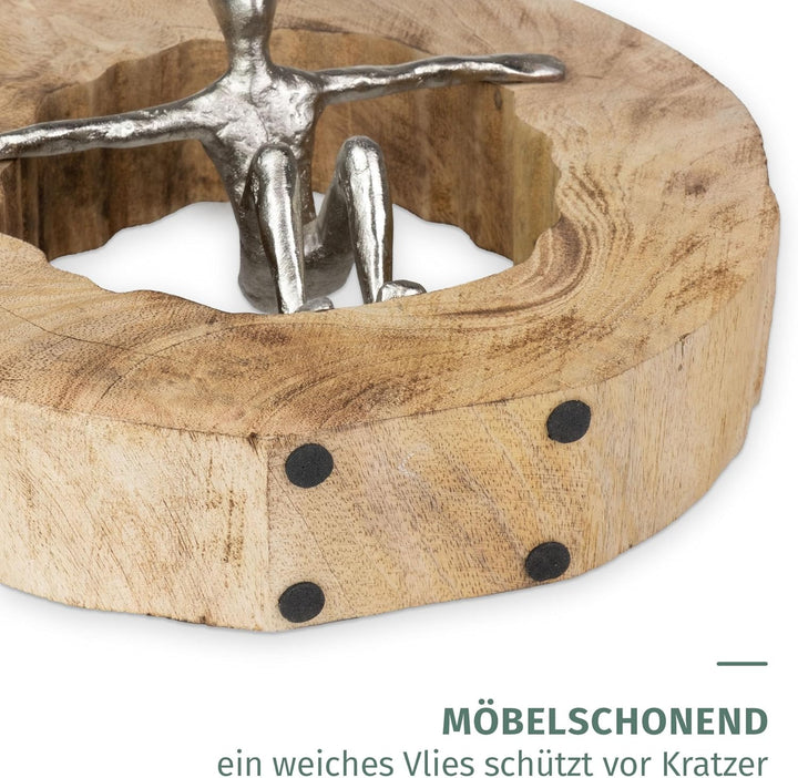 Moritz Skulptur Wage den Sprung I Sprung Wagen 28 x 27 cm I Mangoholz Holz Deko Figur I Wohnzimmer D