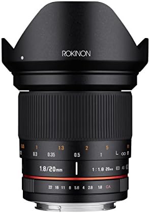 Rokinon 20 mm f/1.8 AS ED UMC Weitwinkelobjektiv mit integriertem AE-Chip für Nikon, Nikon