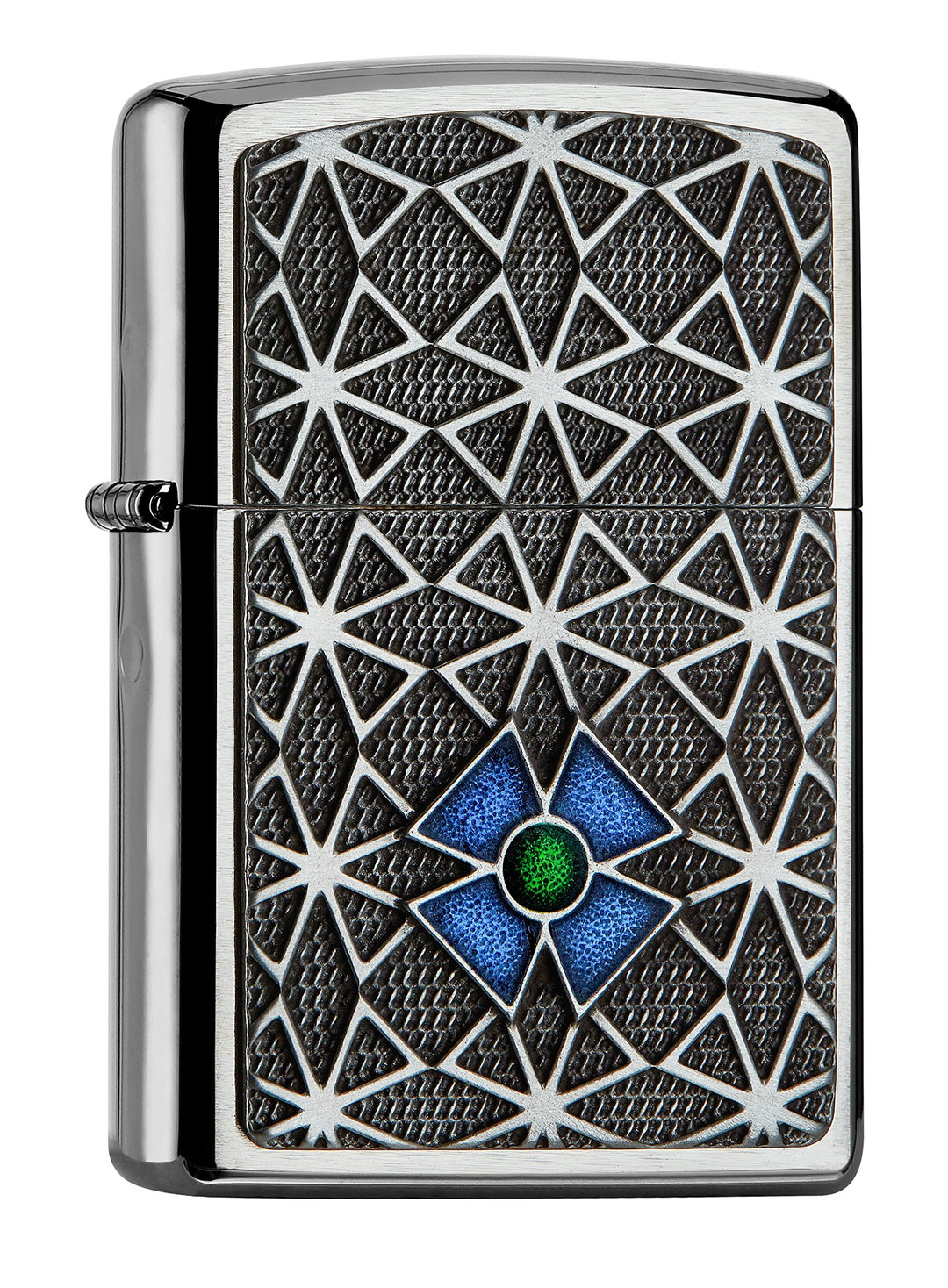 Zippo 2.005.039 Feuerzeug Cross Collection Spring 2016, gebürstet Chrom, blau/grün Blue / Grey, Blue