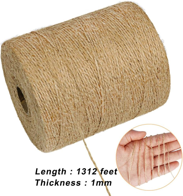 Vivifying 400m Jute-Schnur, Braun Juteschnur für Garten Bilder Pflanzen Basteln 1Pcs/400M, 1Pcs/400M