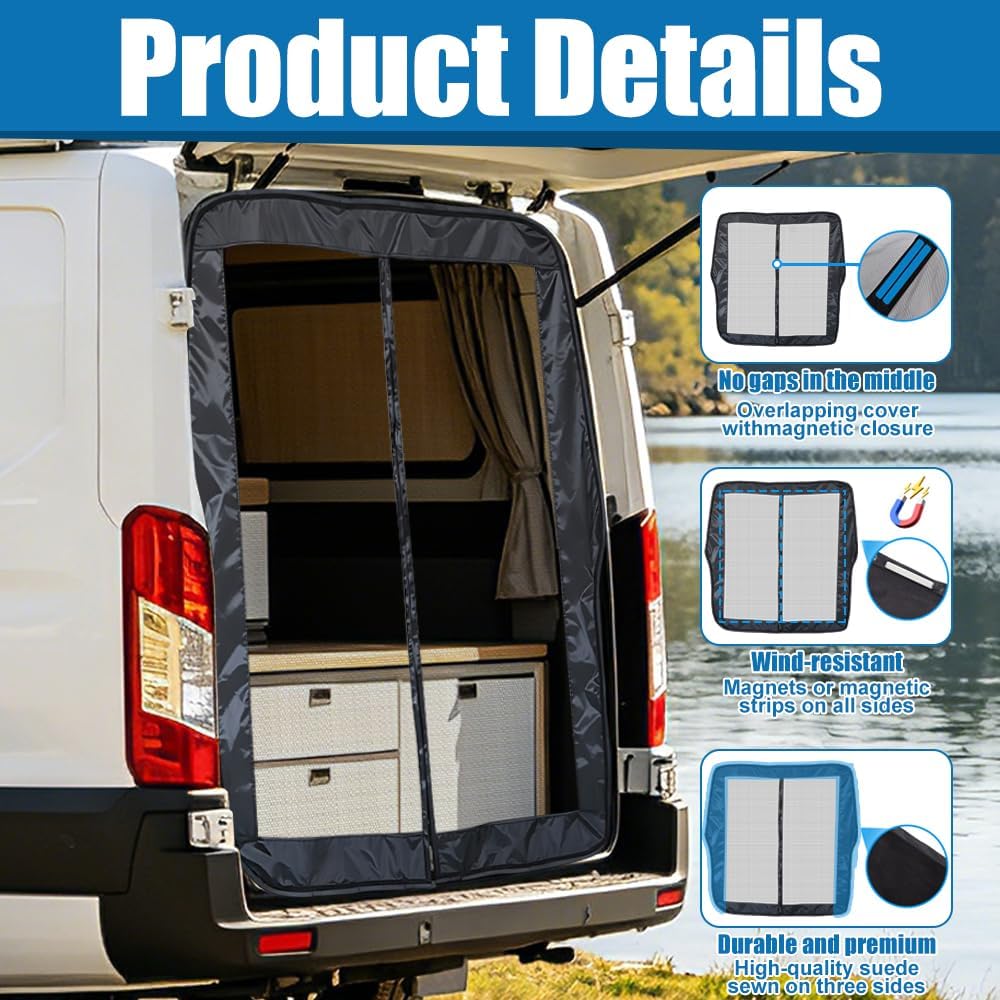 Moskitonetz Magnetisch für VW T5 T6, Sonnenschutz Auto Heckklappen, Fliegengitter Auto Insektennetz