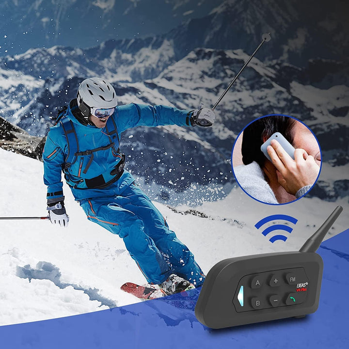 EJEAS V4Plus Motorrad Bluetooth Headset, Motorradhelm für bis zu 4 Motorräder mit Reichweite von 150