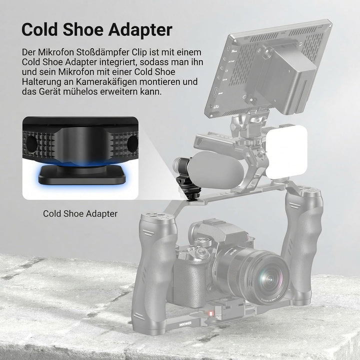 NEEWER Mikrofon Halterung mit Cold Shoe Adapter, geräuschdämpfende und stossdämpfende Microphone Mou