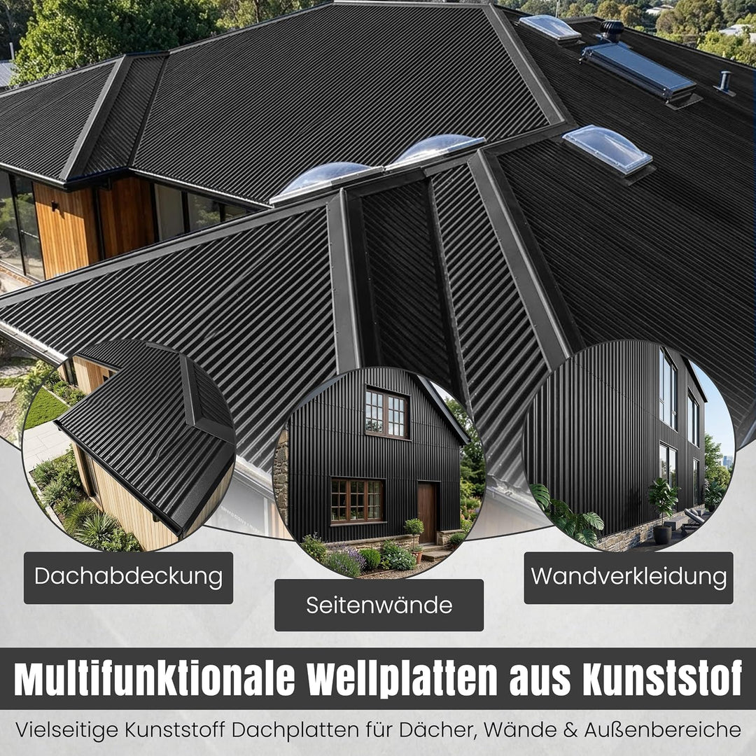 LP Projekt Wellplatten | Robuste &amp; wetterfest Wellplatten Dach Kunststoff für Garten &amp; Terrasse | St