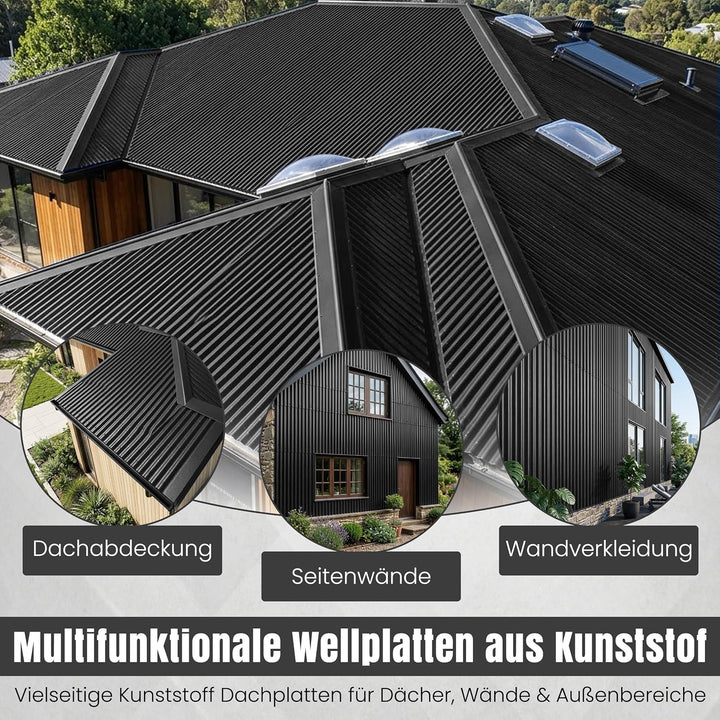 LP Projekt Wellplatten | Robuste &amp; wetterfest Wellplatten Dach Kunststoff für Garten &amp; Terrasse | St