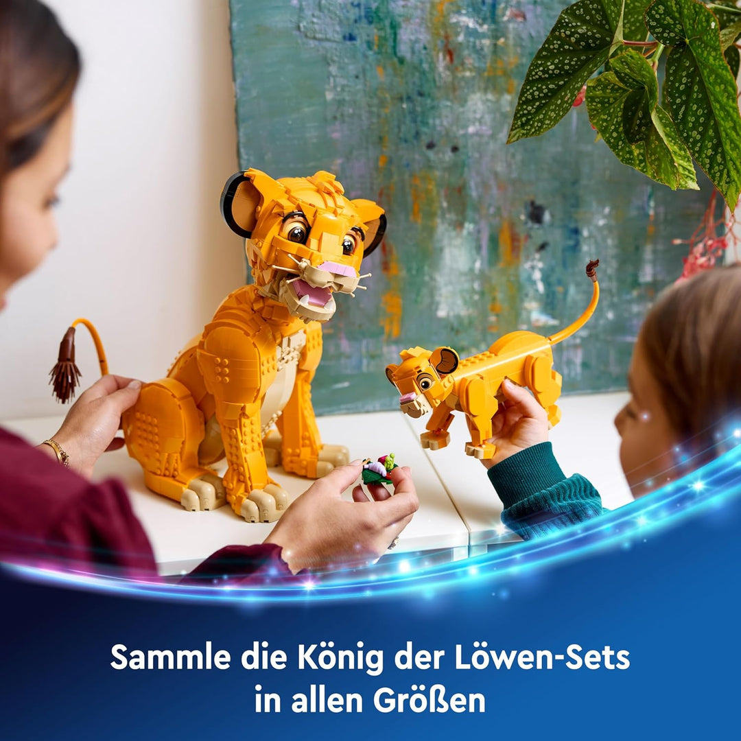 LEGO, Disney Simba, das Löwenjunge des Königs, Bauspielzeug für Kinder, Fantasy-Spielset mit Löwenfi