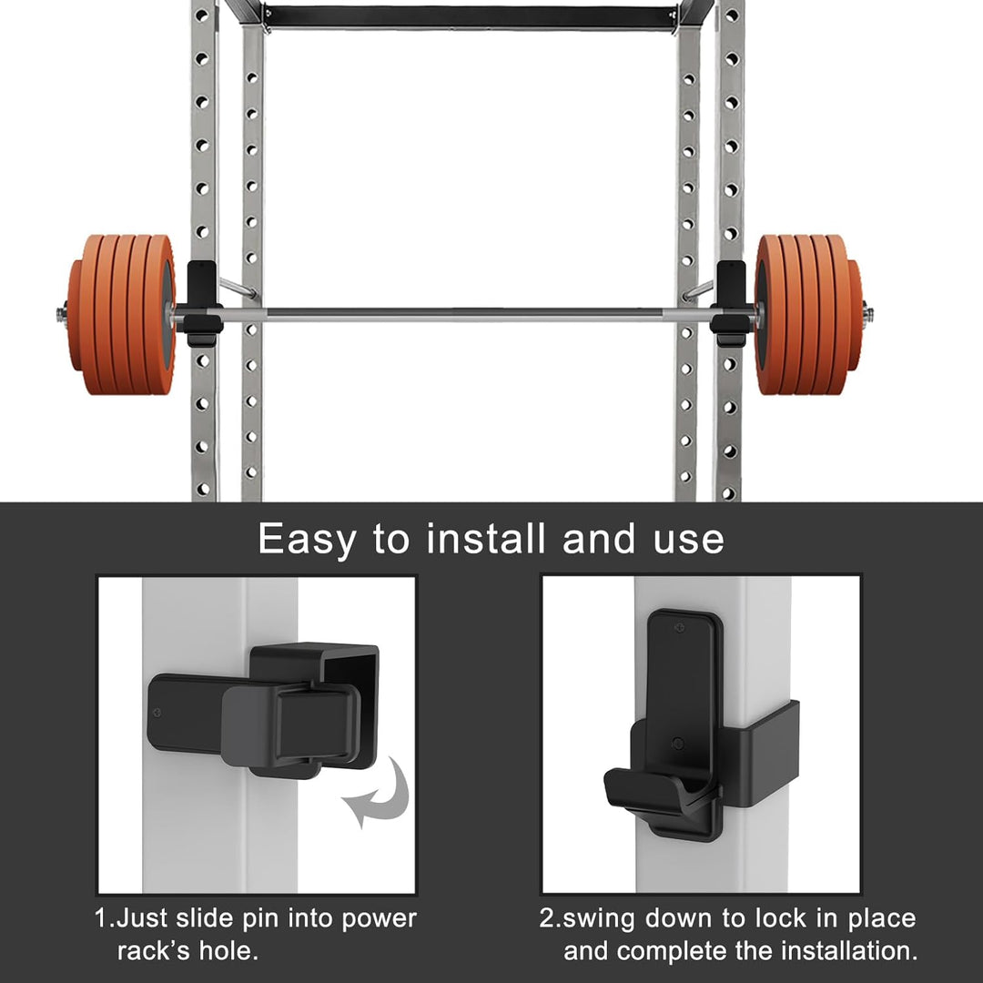 Kipika J-Haken für Power Rack – Unterseite verstärkte Stahlhaken mit Gummiauflage – 2 Stück C: für 3