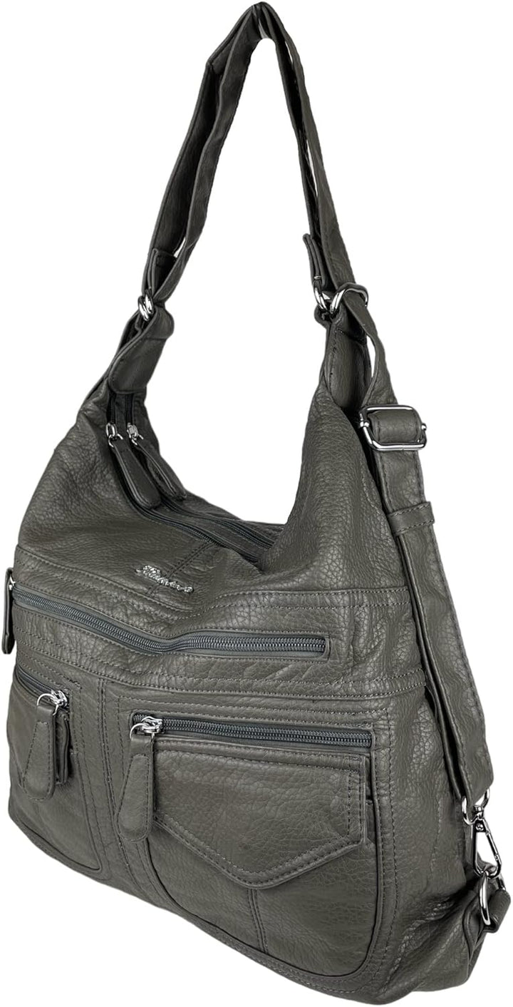 kennydoo Rucksacktasche I 2in1 Damen Rucksack und Handtasche in Einem I Schultertasche einfarbig uni