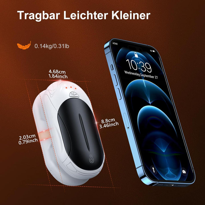 OUTJUT Handwärmer Elektrisch 6000mAh, 2 Pack Wiederaufladbar Handwärmer Tragbare Taschenwärmer 3 Hei