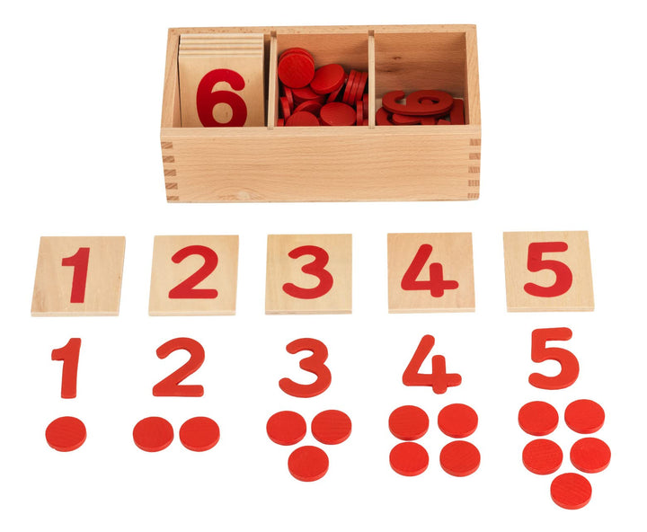Ziffern und Chips - das Montessori Material zum Zahlenraum bis 10 Lernen