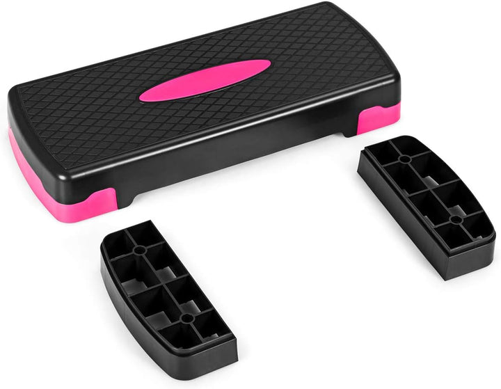 COSTWAY Höhenverstellbarer Aerobic Stepper mit Zwei Stufen von 10 cm und 15 cm, Steppbrett bis 250KG
