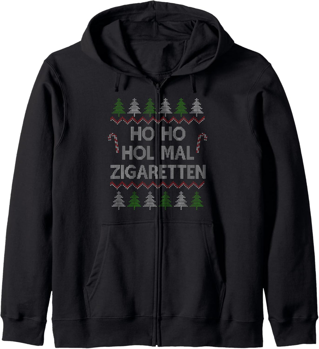 Ho Ho Hol Mal Zigaretten Raucher Ugly Christmas Weihnachts Kapuzenjacke