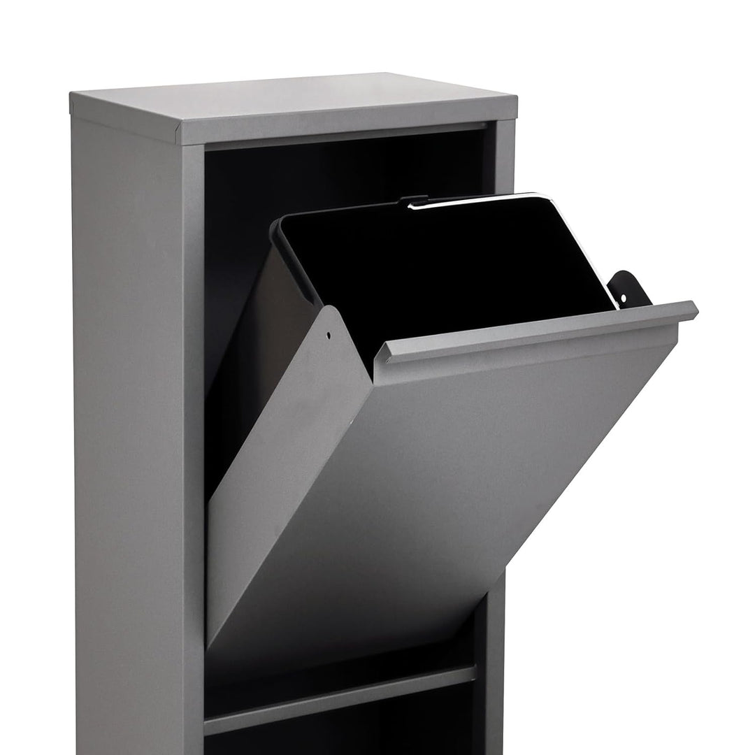 SVITA V2X15 Mülleimer 30 Liter (2 x 15L) Abfallsammler Abfalleimer Mülltrennung vertikal Ordnung uni