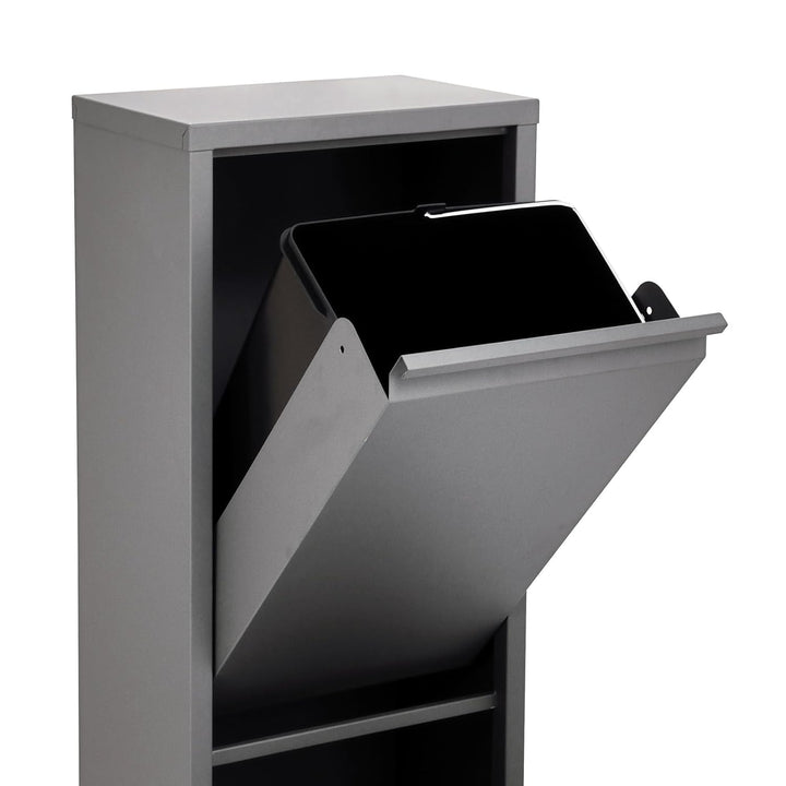 SVITA V2X15 Mülleimer 30 Liter (2 x 15L) Abfallsammler Abfalleimer Mülltrennung vertikal Ordnung uni