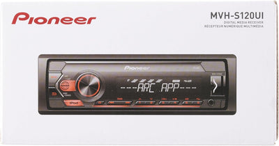 Pioneer MVH-S120UI,1DIN Autoradio mit RDS, rot, halbe Einbautiefe, USB für MP3, WMA, WAV, FLAC, AUX-