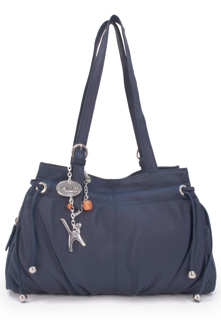 Catwalk Collection Handbags - Damen Leder Schultertasche - Handtasche Mittelgross - mit Verstellbare