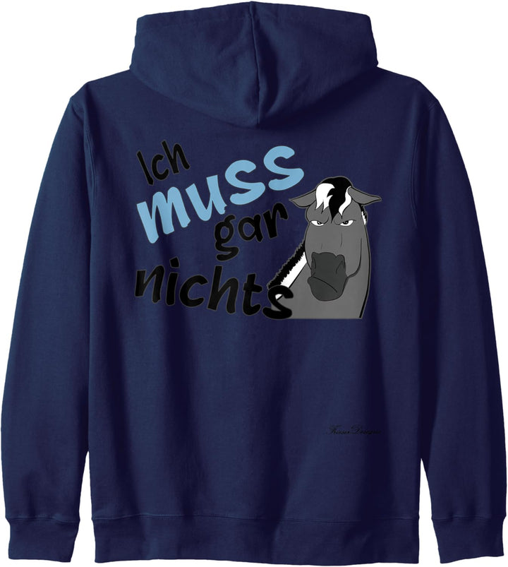 Ich muss gar nichts Lustiges graufalbe Norwegisches Fjord Kapuzenjacke