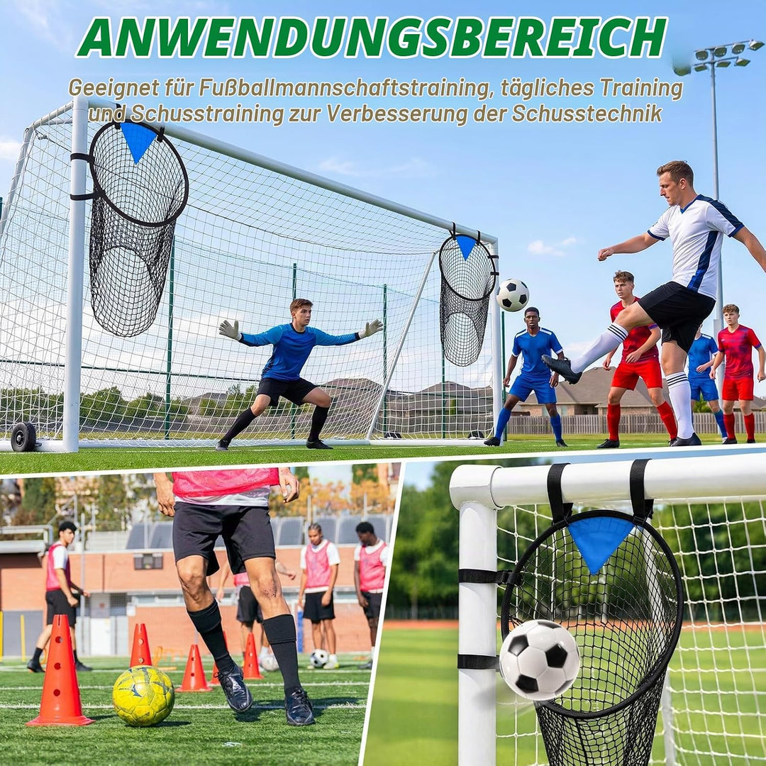 2 Stück Fussballtor Zielnetz, 45 x 60CM Fussball Ziel mit Rahmen, Nylongewebe Fussball Trainingszube