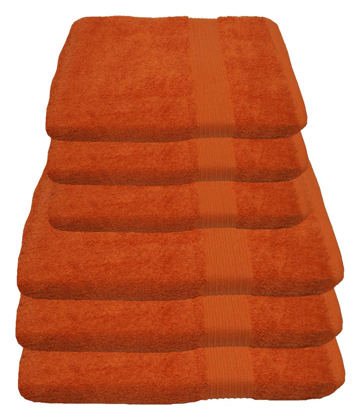 Julie Julsen 6 TLG Handtuchset 3 Badetücher 3 Handtücher Reine Baumwolle über 30 Farben Terracotta 6
