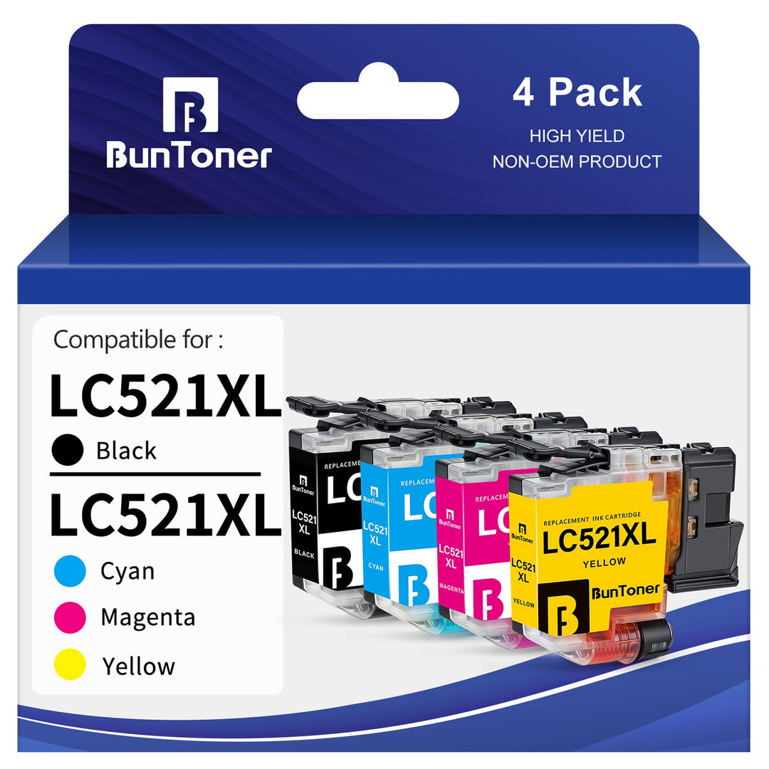 BunToner LC521 Kompatibler für Brother LC521 für Brother DCP-J1260W J1310DW J1313DW J1360DW J1460DW(