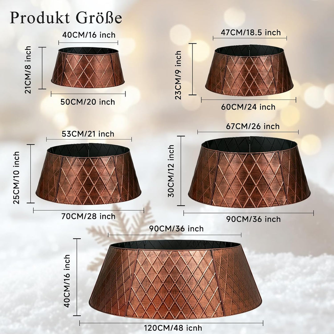 Lanpn Metall Weihnachtsbaum Kragen 90cm, Weihnachtsbaum Halsband Christmas Tree Collar Für Gross L W