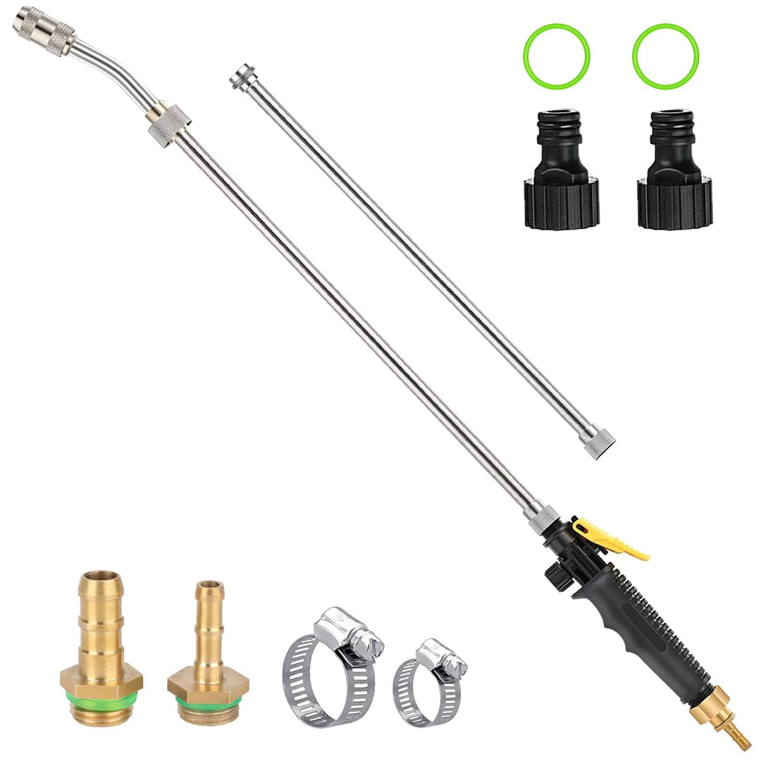 111 cm langer Sprühstab, 2 Messinganschlüsse passend zu 3/8''- und 1/4''-Schläuchen, verstellbarer E