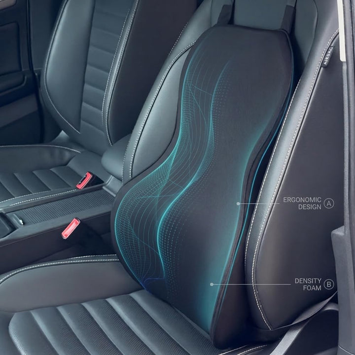 FOUNDCOOL Ergonomisches Lendenwirbelstützkissen, Rückenkissen aus Memory-Schaum für Autositze - Lend