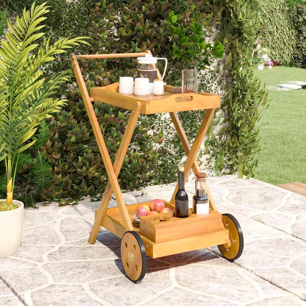 vidaXL Teewagen, Trolley mit viel Stauraum, Rollwagen mit Flaschenhalter, Servierwagen Küchenwagen K