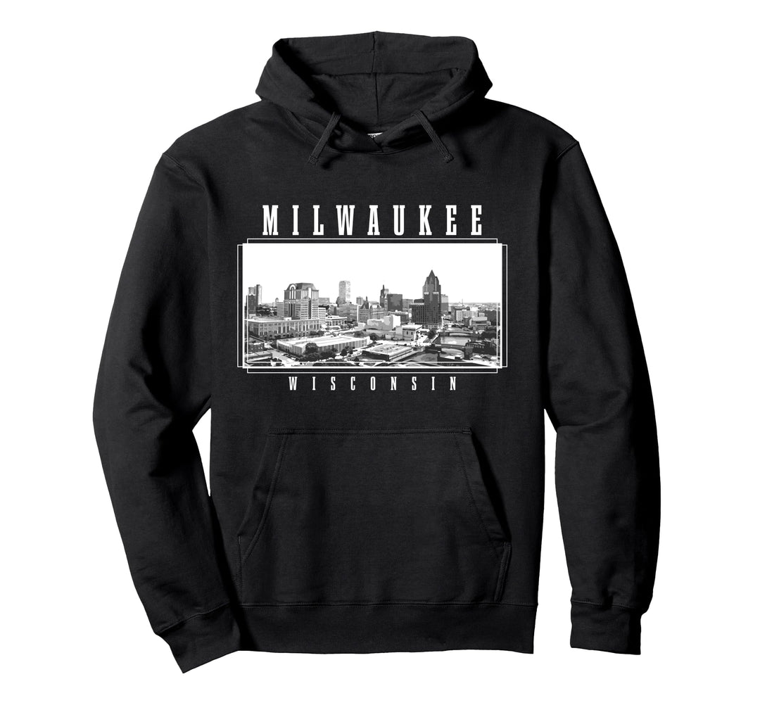 Milwaukee Wisconsin Vintage Souvenir Skyline USA Pullover Hoodie
