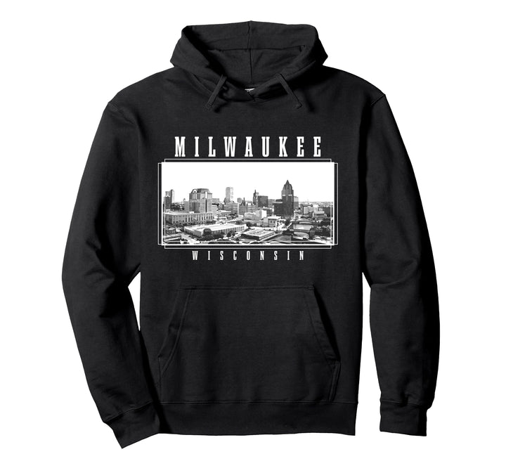 Milwaukee Wisconsin Vintage Souvenir Skyline USA Pullover Hoodie